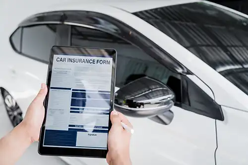 Arizona MVD electronic filing form on tablet